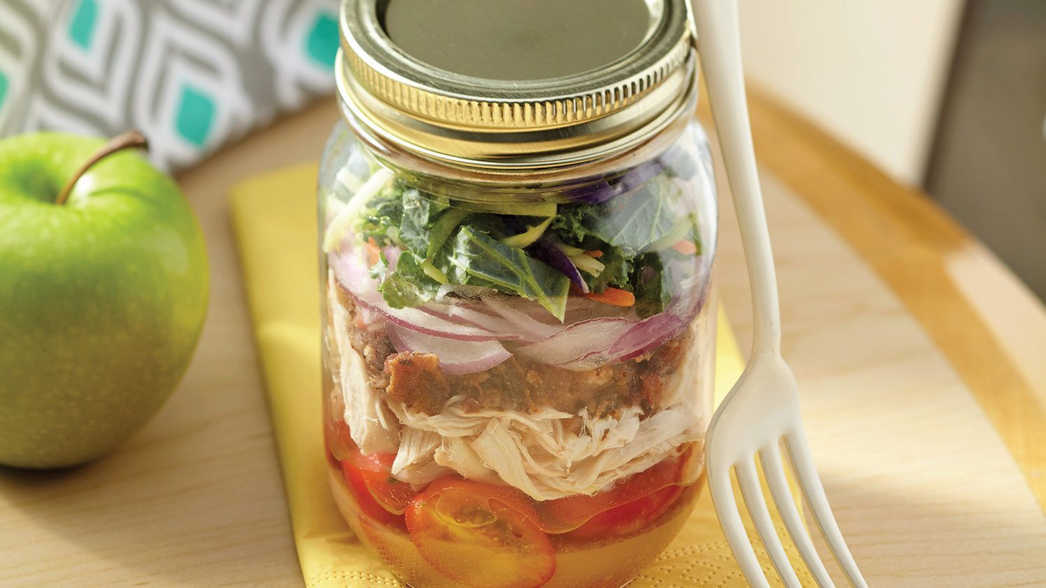 Mason Jar Chicken Club Salads