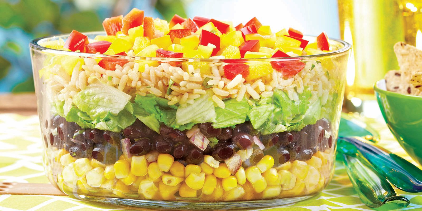 Layered Corn, Black Bean & Rice Salad