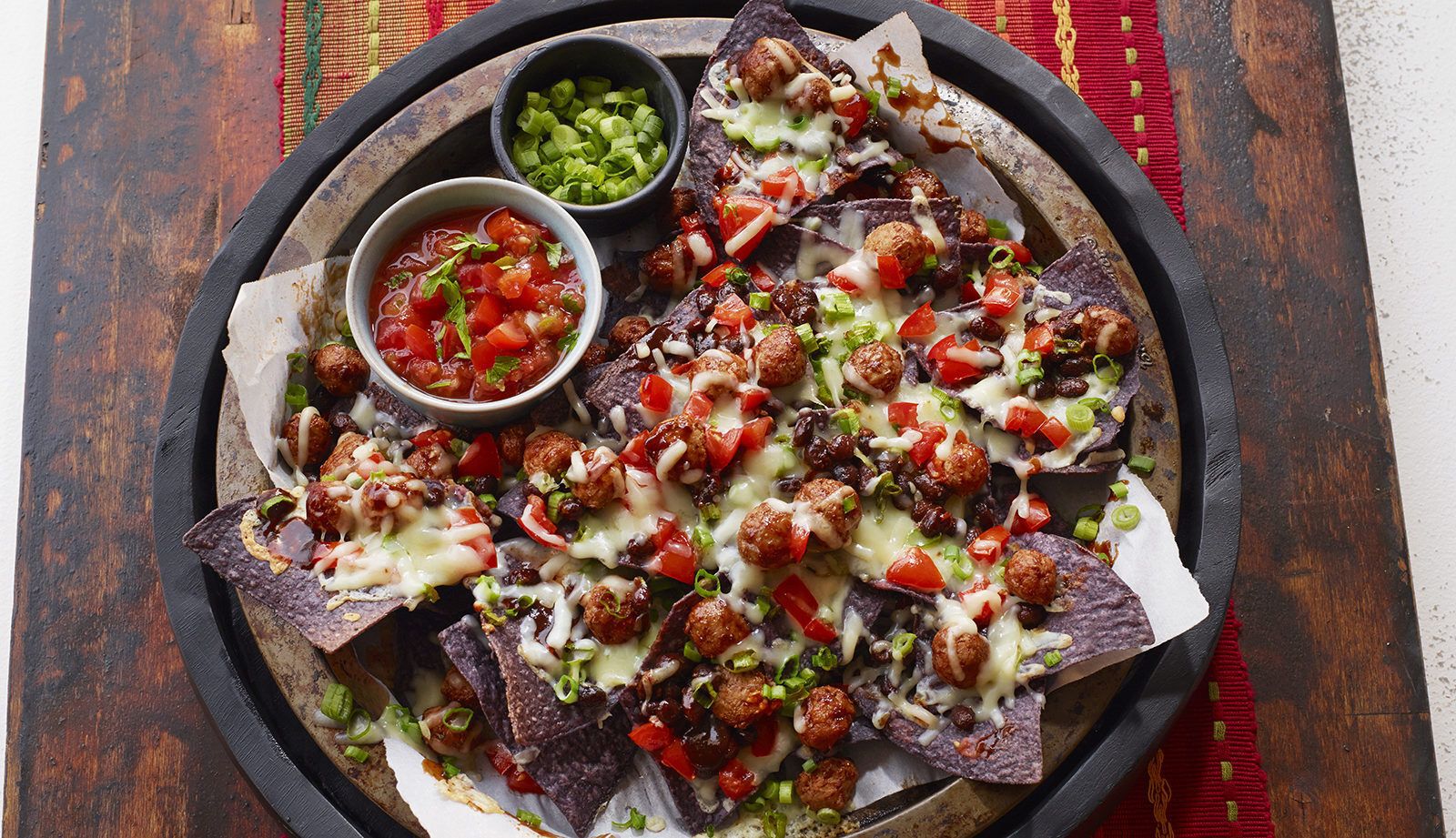 Spicy Turkey Mini-Meatball Nachos