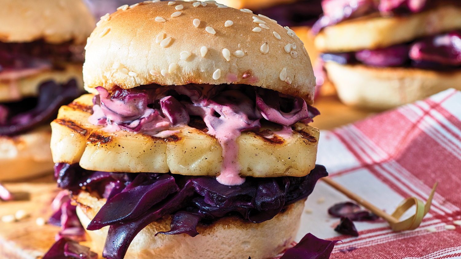 BBQ Cabbage & Halloumi Sliders