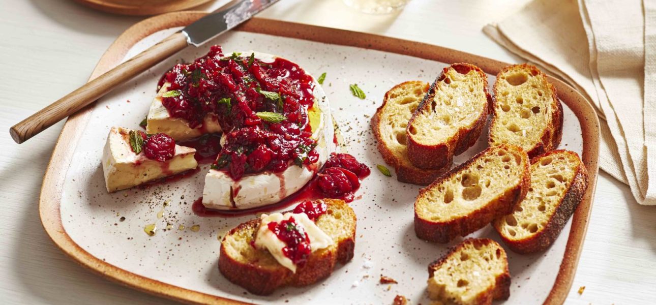 Brie with Warm Cherry Chutney