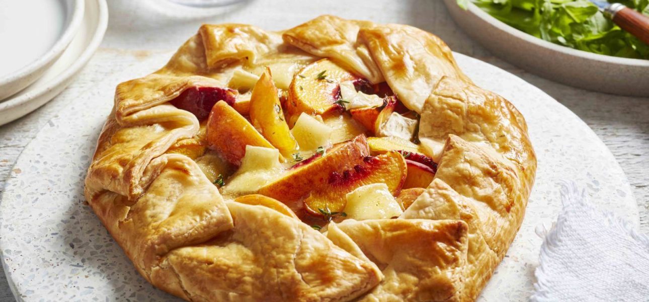 Peach & Brie Rustic Tart