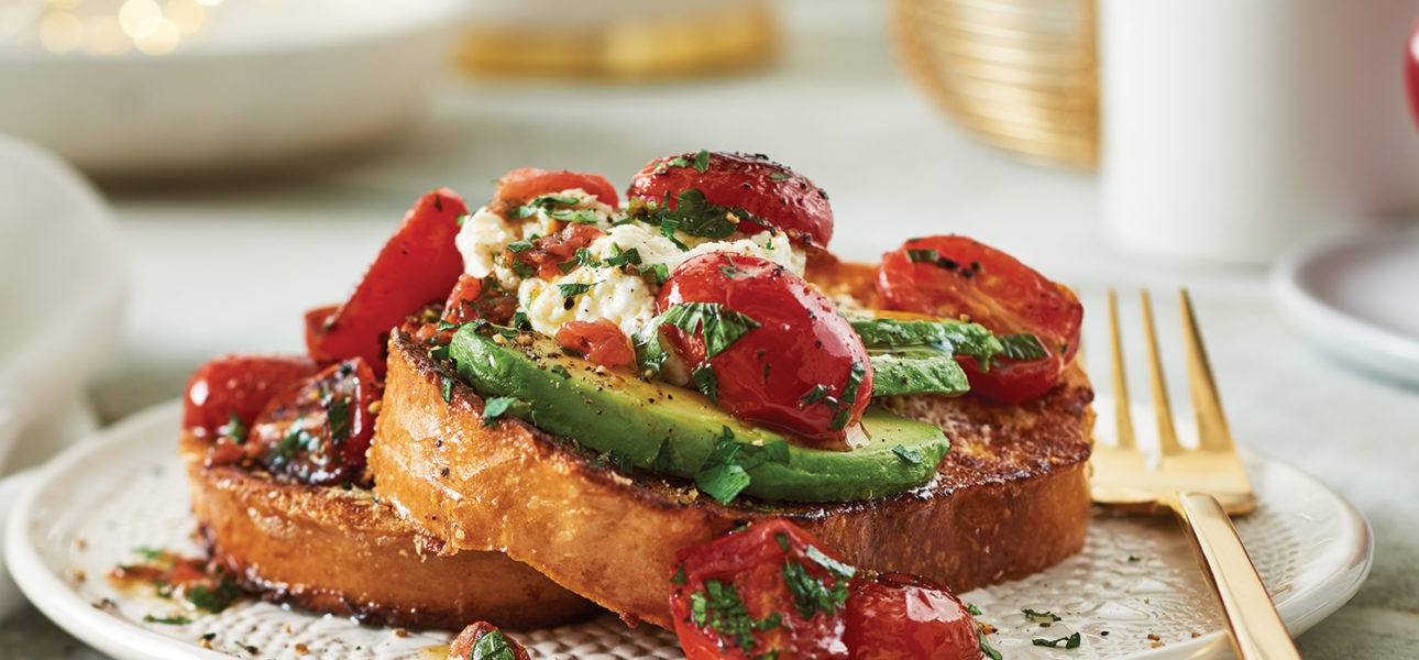 Savoury French Toast with Caramelized Tomatoes