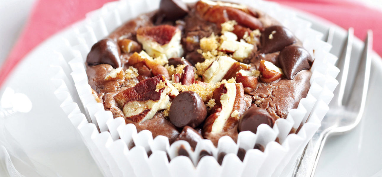 Chocolate Pecan Cheesecakes.