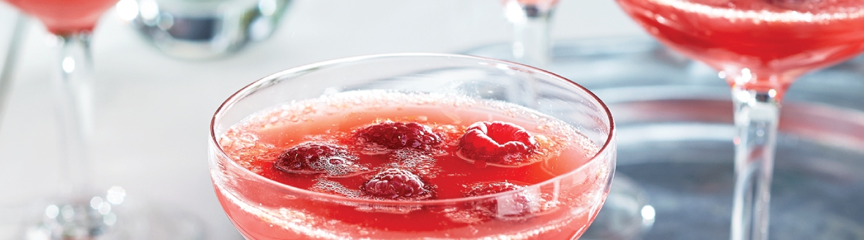 Grapefruit-Raspberry Mimosa Mocktail